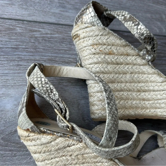 Jimmy  Choo Snakeskin Espadrilles Wedge Sandals - Picture 15 of 16